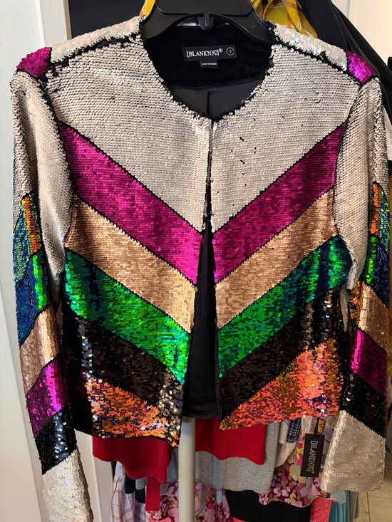 Blank NYC Jackets & Blazers - Blank NYC Multicolor Sequin Chevron Blazer Jacket